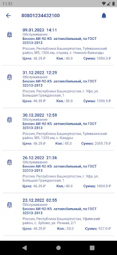 Скриншот 5 — Топливные карты