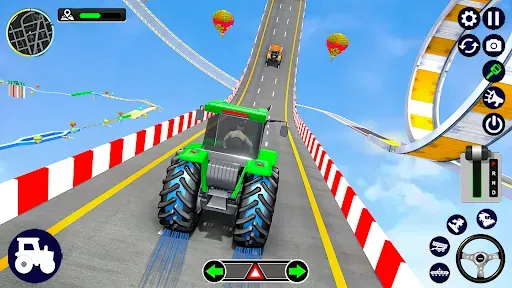 Скриншот 1 — Mega Ramp Tractor Stunt Game