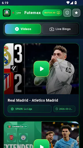 Скриншот 2 — Futemax Futebol daHora Ao Vivo