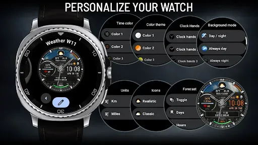 Скриншот 5 — Hybrid Watch Face Weather W11