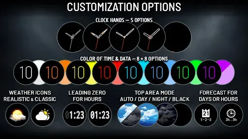 Скриншот 6 — Hybrid Watch Face Weather W11