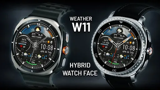 Скриншот 7 — Hybrid Watch Face Weather W11