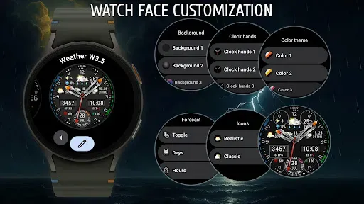 Скриншот 3 — Weather watch face W3.5