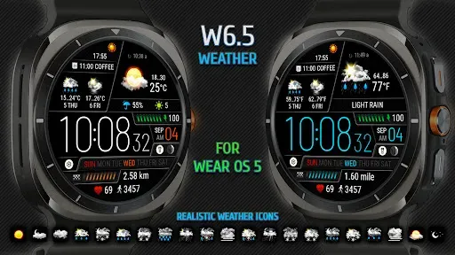 Скриншот 1 — Weather watch face W6.5
