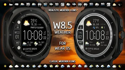 Скриншот 1 — Weather watch face W8.5