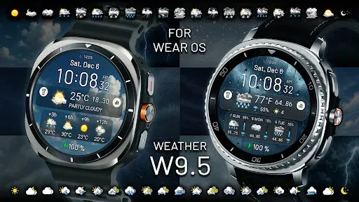 Скриншот 1 — Weather watch face W9.5