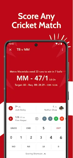 Скриншот 1 — CricScorer-Cricket Scorer App