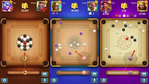 Скриншот 1 — Carrom Lite-Board Offline Game