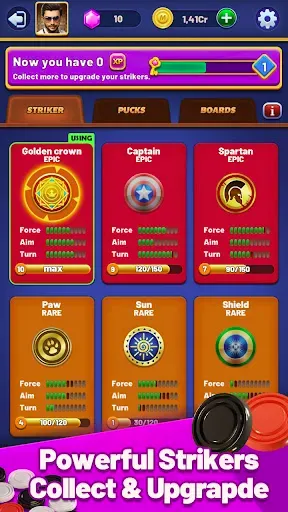Скриншот 3 — Carrom Lite-Board Offline Game