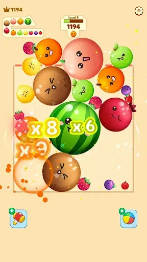 Скриншот 3 — Fruit Merge-Juicy Melon Puzzle
