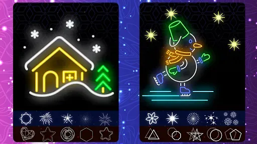 Скриншот 2 — Glow Doodle Art - Color & Draw
