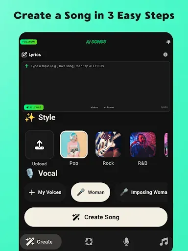 Скриншот 7 — ИИ Генератор Песен & Music Pro