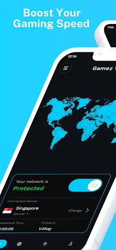 Скриншот 1 — Gamez VPN - Low Ping Gaming