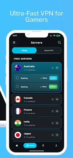 Скриншот 3 — Gamez VPN - Low Ping Gaming