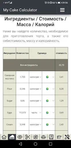 Скриншот 3 — My Cake Calculator