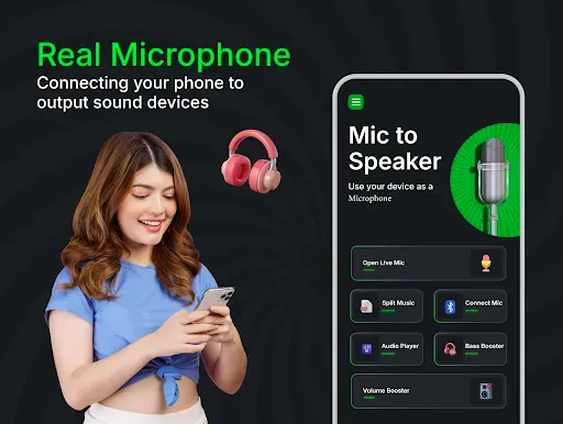 Скриншот 1 — Mic to Speaker Bluetooth Mic
