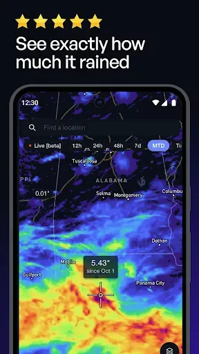 Скриншот 1 — Precip – Rain Totals & Weather
