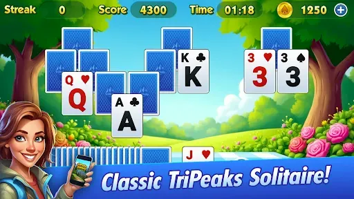 Скриншот 1 — TriPeaks Solitaire Challenge