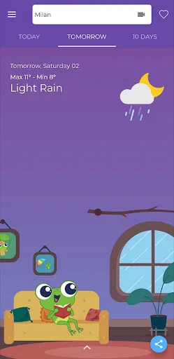 Скриншот 2 — TheFrog: Приложение «Погода»