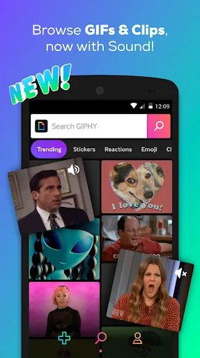 Скриншот 1 — GIPHY: GIFs, Stickers & Clips