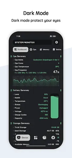 Скриншот 2 — System Monitor Cpu Ram Battery