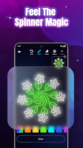 Скриншот 2 — Glow Spinner: Finger Draw Art