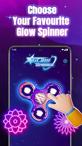 Скриншот 4 — Glow Spinner: Finger Draw Art