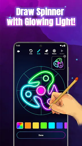 Скриншот 7 — Glow Spinner: Finger Draw Art