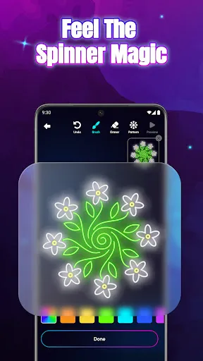 Скриншот 8 — Glow Spinner: Finger Draw Art