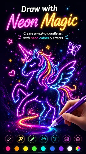 Скриншот 1 — Glow Paint Studio: Draw Art