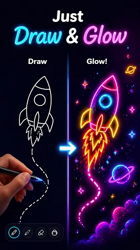 Скриншот 2 — Glow Paint Studio: Draw Art