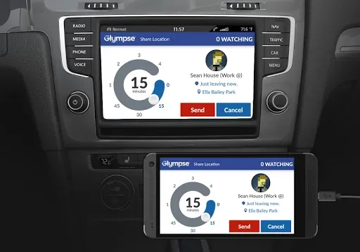 Скриншот 2 — Glympse for Auto - Share GPS