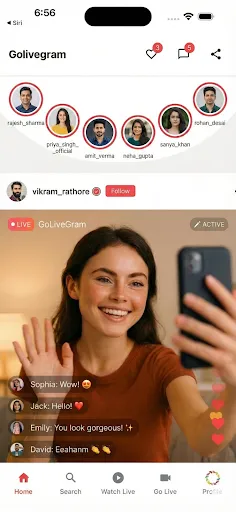 Скриншот 1 — Golivegram: Connect & Shine