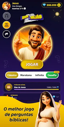 Скриншот 1 — Show do Biblião - Quiz Bíblico