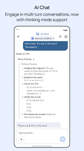 Скриншот 3 — Google AI Edge Gallery