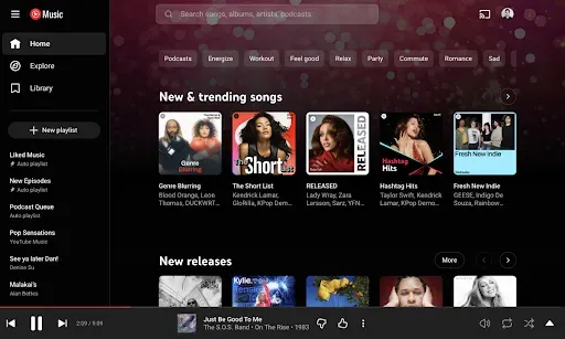 Скриншот 1 — YouTube Music для Chromebook