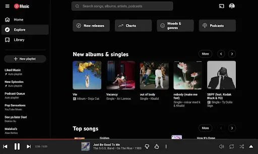Скриншот 2 — YouTube Music для Chromebook