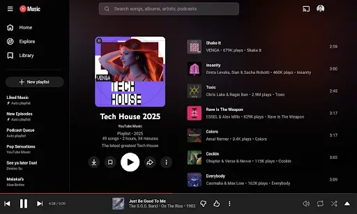 Скриншот 3 — YouTube Music для Chromebook