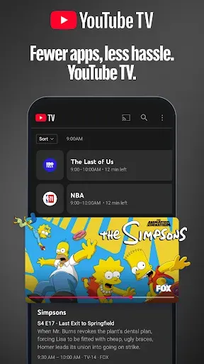 Скриншот 1 — YouTube TV: Live TV & more
