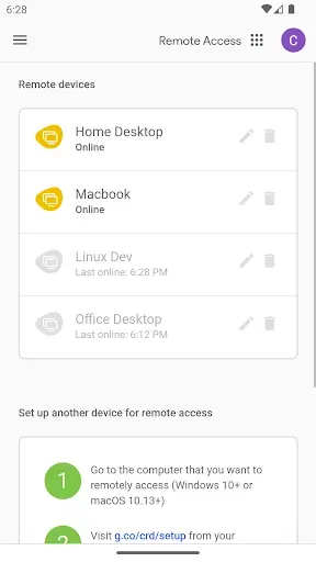 Скриншот 1 — Удаленный рабочий стол Chrome
