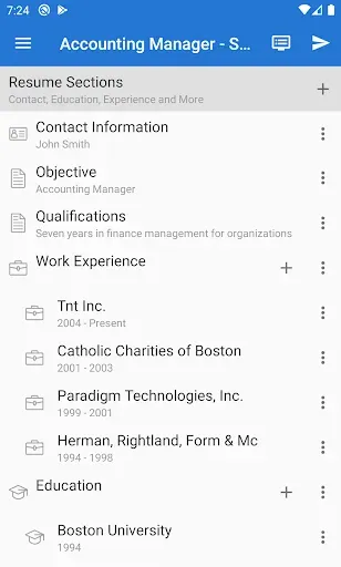 Скриншот 1 — Got Resume Builder