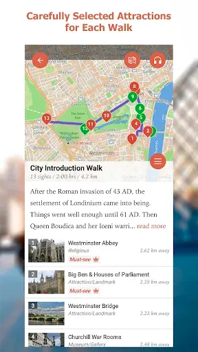 Скриншот 2 — GPSmyCity: Walks in 1K+ Cities