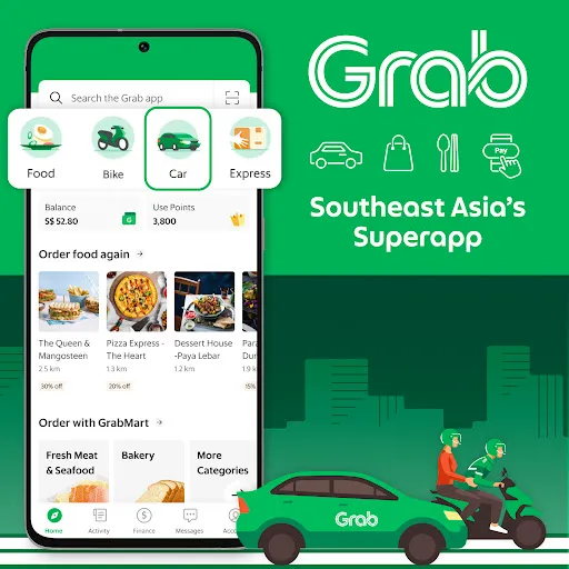 Скриншот 1 — Grab - Taxi & Food Delivery