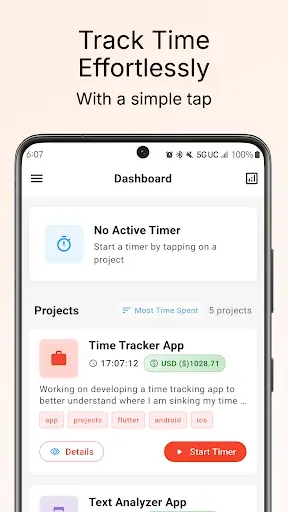 Скриншот 1 — Daypad - Simple Time Tracker