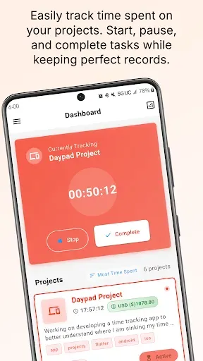 Скриншот 2 — Daypad - Simple Time Tracker
