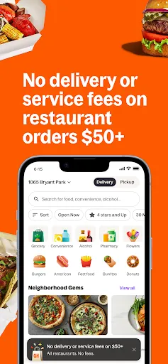 Скриншот 2 — Grubhub: Food Delivery