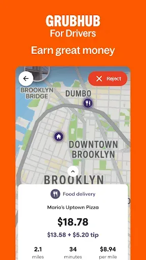 Скриншот 1 — Grubhub for Drivers
