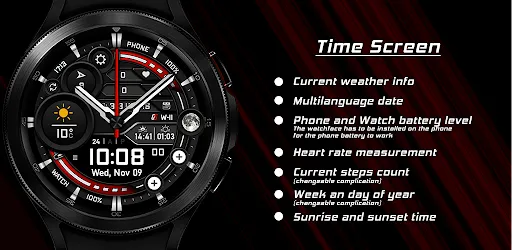 Скриншот 3 — GS Weather 11 Hybrid Watchface