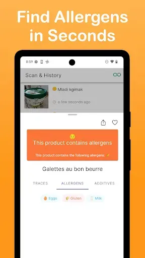 Скриншот 3 — Food Allergy Scanner - Bokha