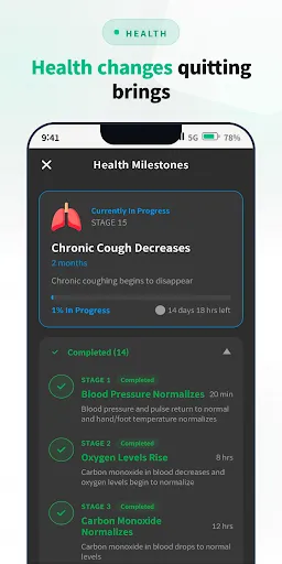 Скриншот 2 — Quit Smoking : Tracker & Timer